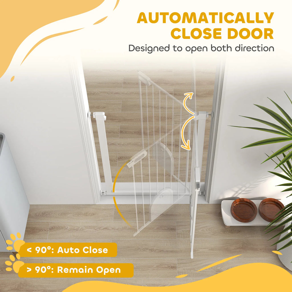 30" 32" Extra Wide Pet Gate Barrier with Small Door 35"H Dog Gate with Safety - Image 3