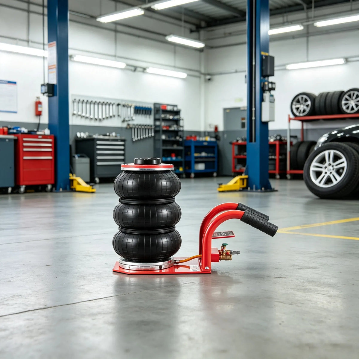 3 Ton/6600 lbs Triple Bag Air Jack with Six Steel Pipes 17.7" Fast Lifting