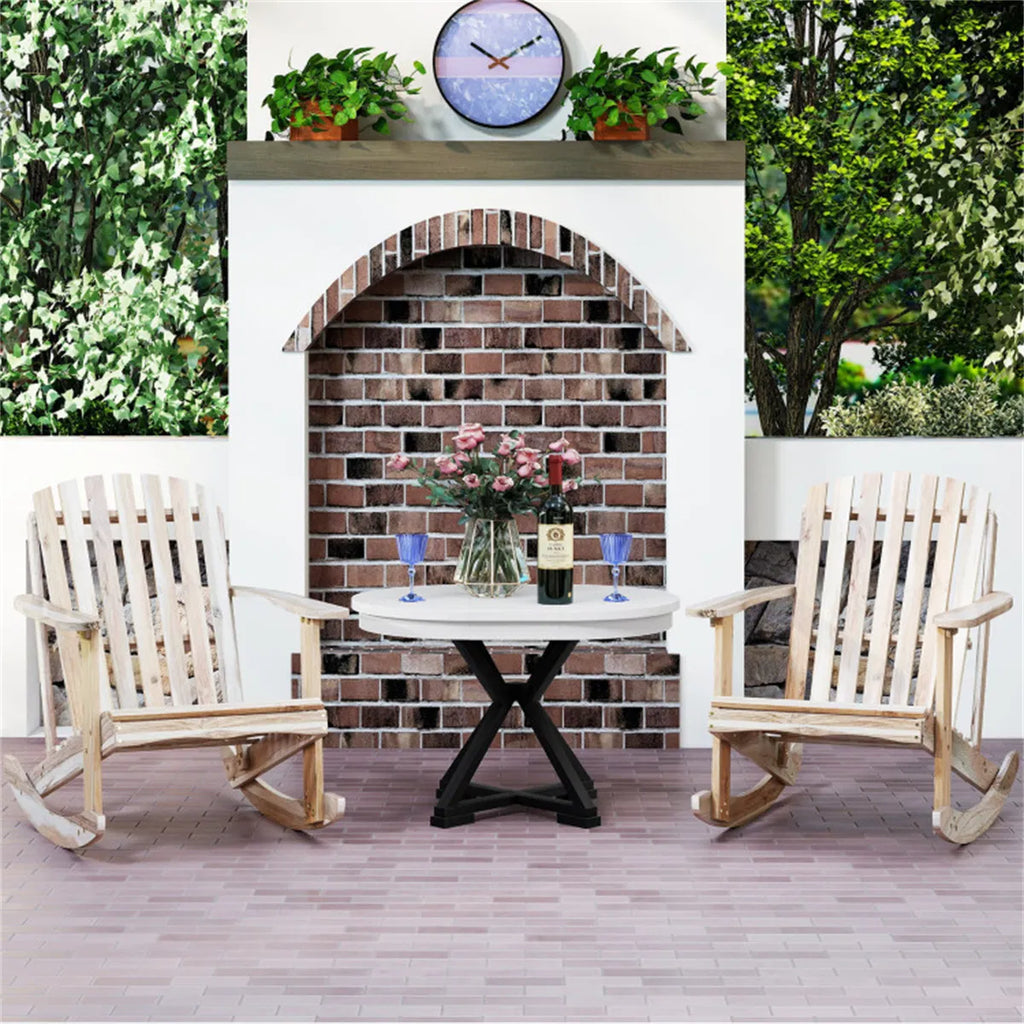 High Fanned Back Outdoor Rocker 4.5" Wide Armrests Soothing Rocking Motion for - Image 2