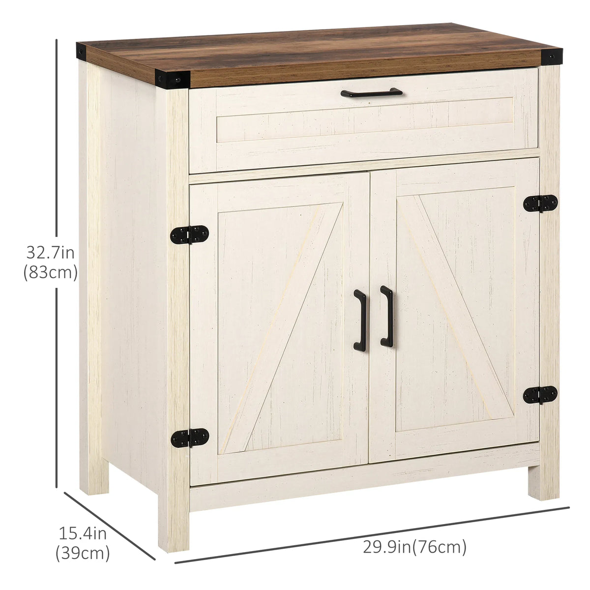 Farmhouse Kitchen Storage Cabinet Sideboard Buffet Cabinet with 2 Rustic Barn