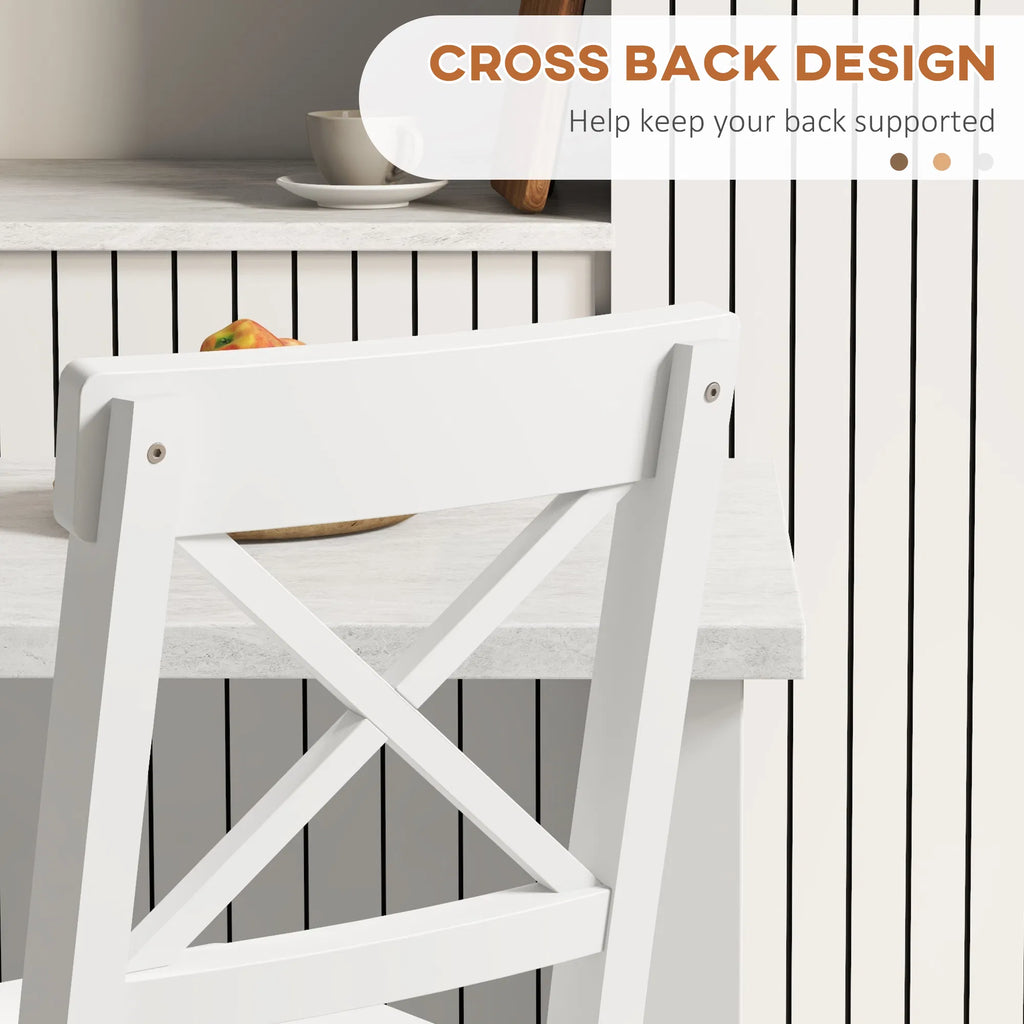 Counter Height Stools Set of 2 Farmhouse Bar Stools with Backs Wood Counter - Image 4
