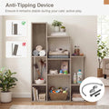 Cat Bookshelf Cabinet (Gray Oak) 8 Organized Storage Sections & Multiple