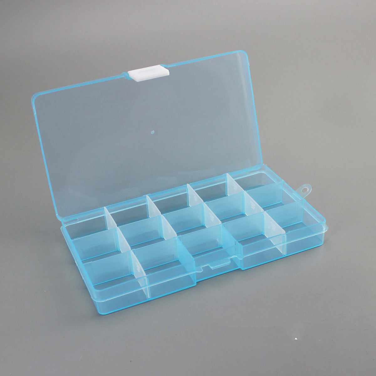 plastic 15 compartment transparent storage in use lifestyle