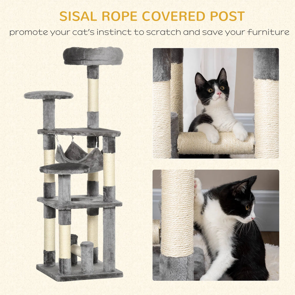 52" Multi Level Cat Tree Tower Kitten Scratcher Activity Center Play House - Image 5
