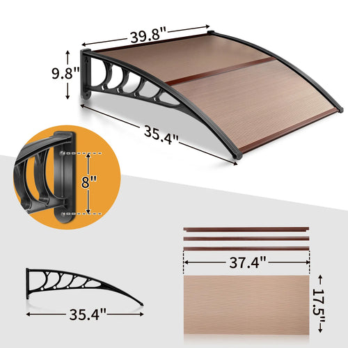 100 x 96cm Household Application Door & Window Rain Cover Eaves Brown Board &