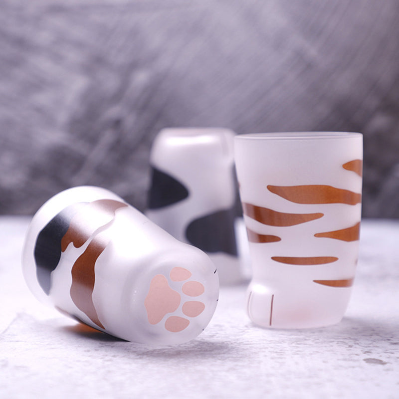 Creative Cute Cat Paws Glass Tiger Paws Mug Office Coffee Mug Tumbler - Image 5