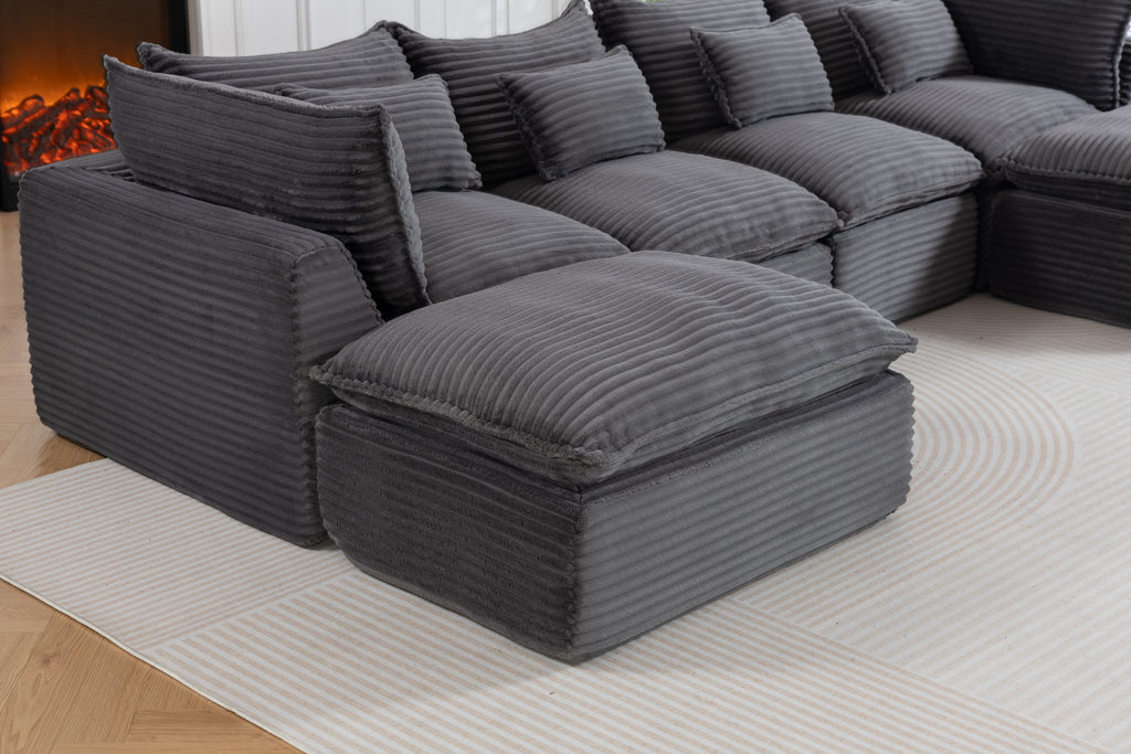 129.8" Width Cloud Couch Oversized Modular Sectional Sofa True Relax Comfy - Image 3