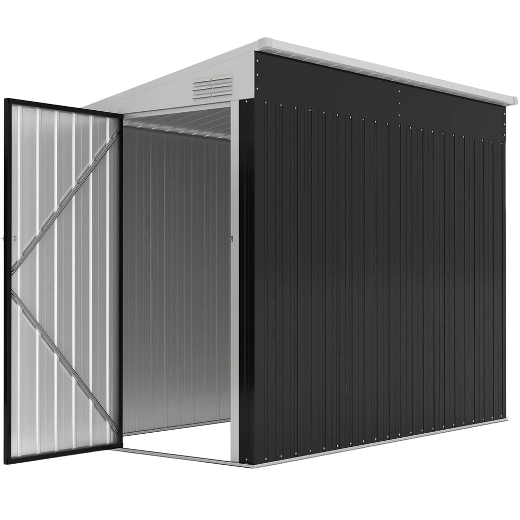 4' x 8' Outdoor Storage Shed Lean to Shed Outdoor Metal Tool Shed with Lockable