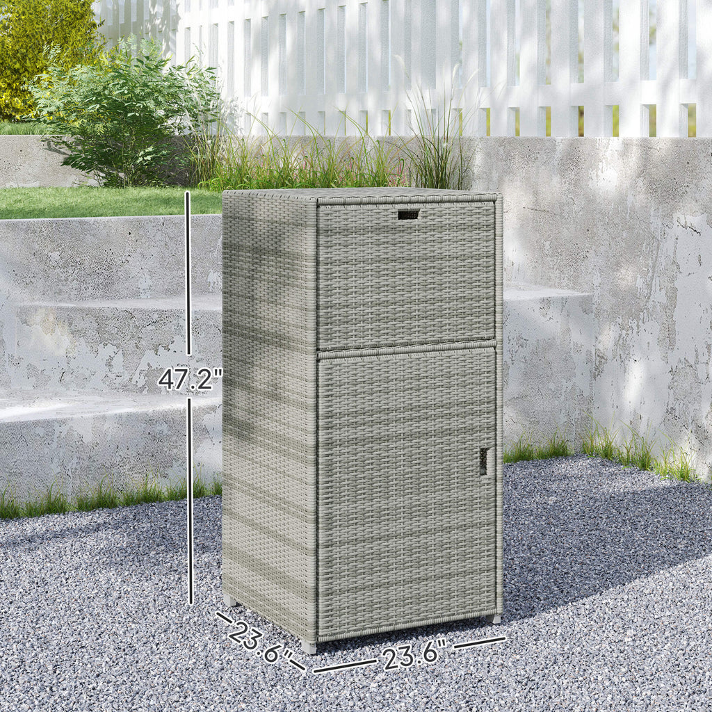 Outdoor Towel Rack For Pool W Drawer & Cabinet Gray - Image 4
