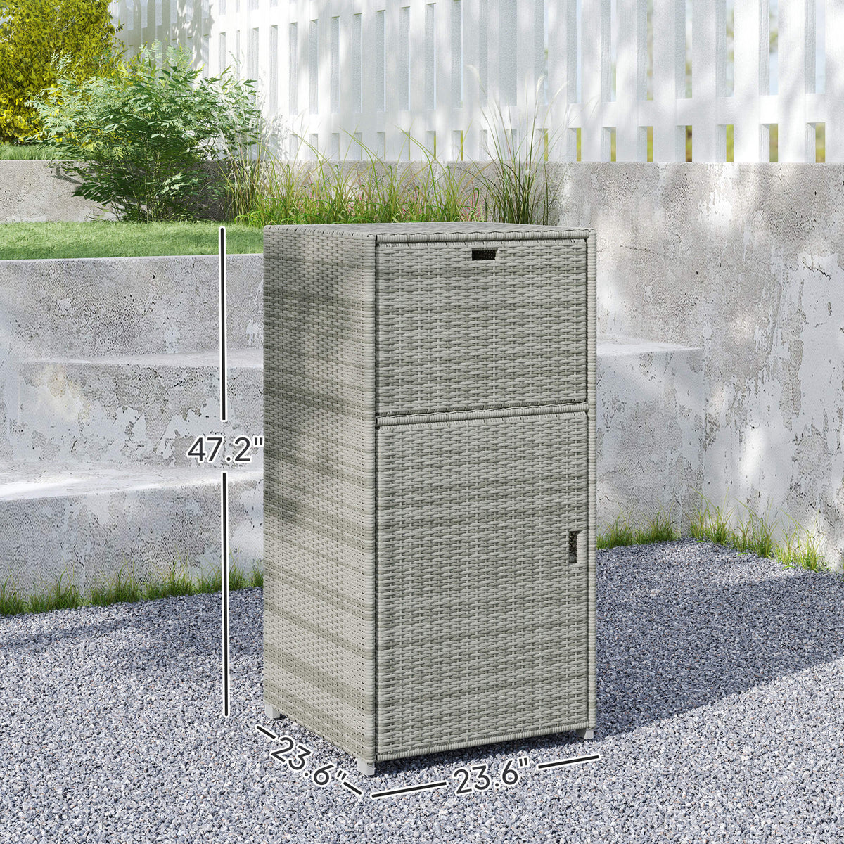 Outdoor Towel Rack For Pool W Drawer & Cabinet Gray - Image 4