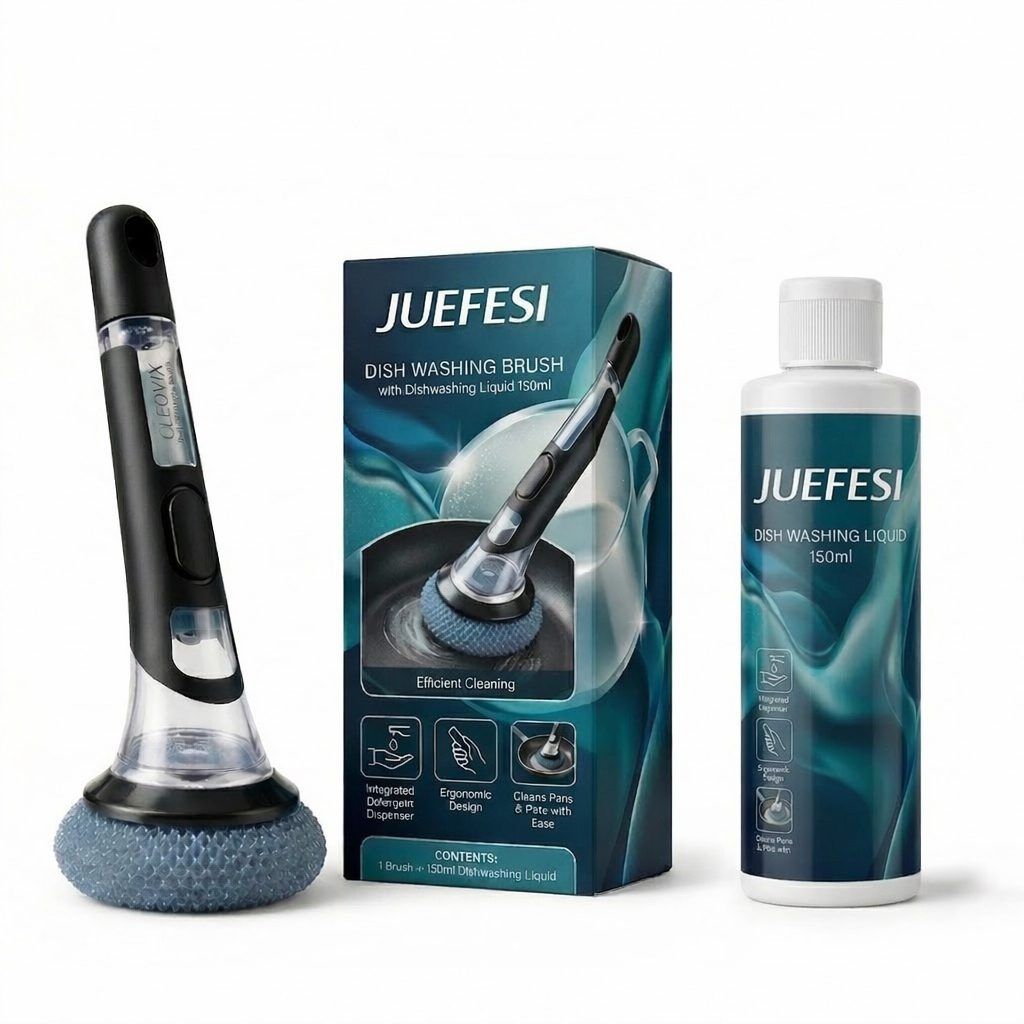 Juefesi Refillable Dish Scrub Brush Set 150 ml Set - Image 3