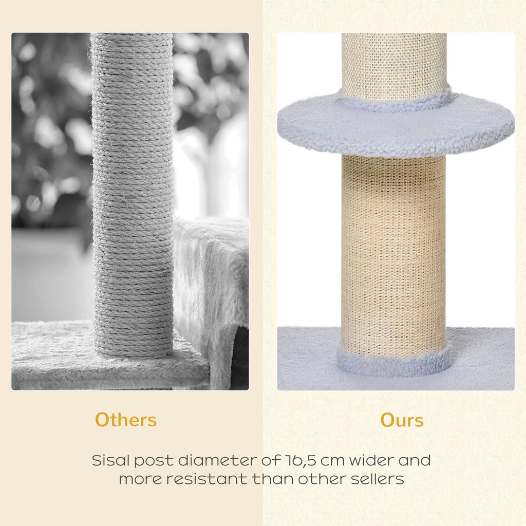 Cat Tree Kitty Tower with Sisal Mat Scratching Post Cat Bed Cushion Perch