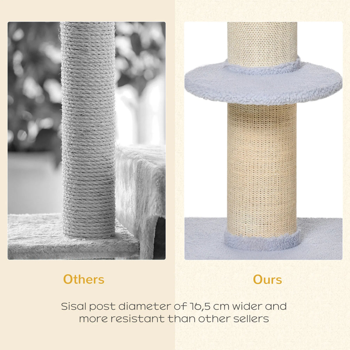 Cat Tree Kitty Tower with Sisal Mat Scratching Post Cat Bed Cushion Perch