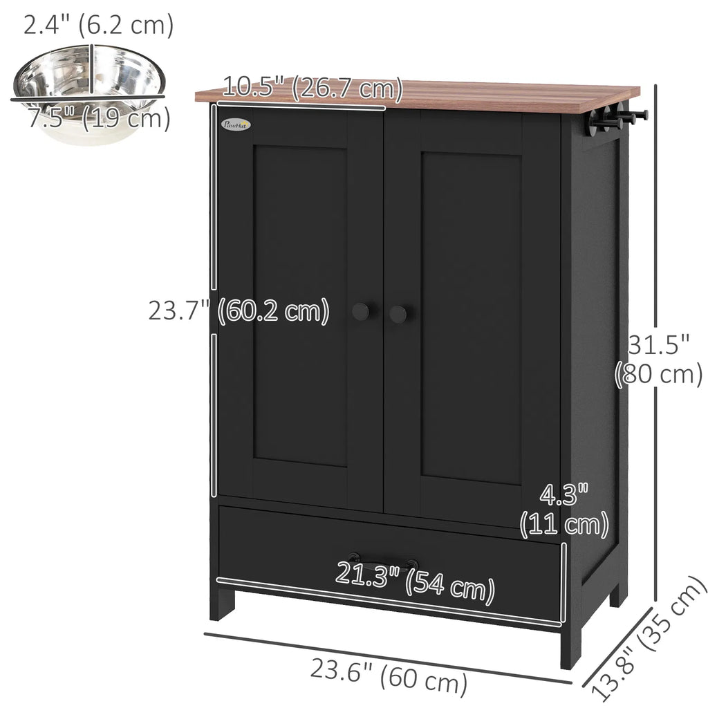 Pet Food Storage Container Dog Feeding Station w/ Adjustable Panel Hooks for - Image 4