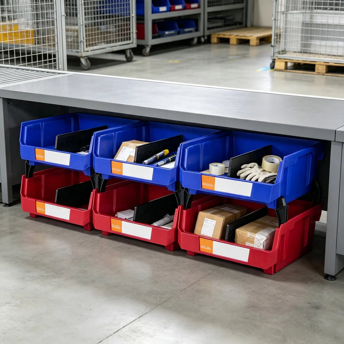 6-pack plastic storage bin 11" main view