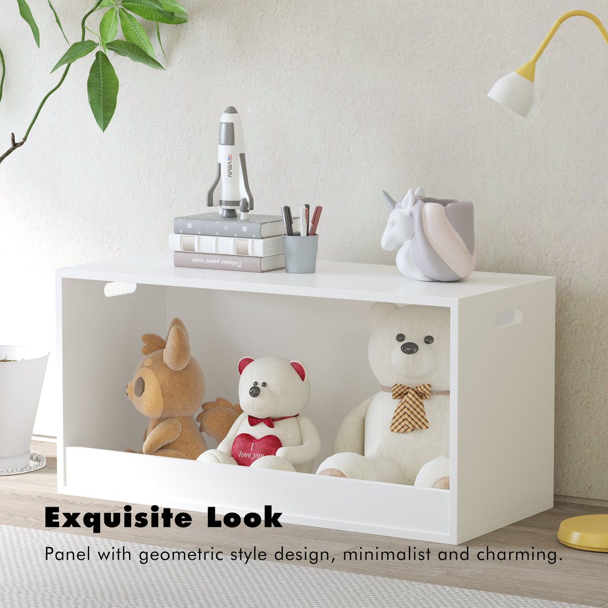 White Open Toy Storage Box