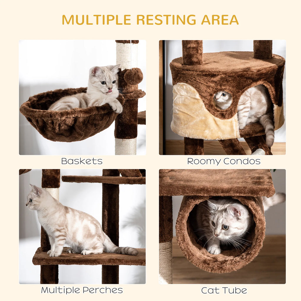 94" 102" Huge Cat Tree Ceiling High Cat Condo Scratching Post Activity Center - Image 4