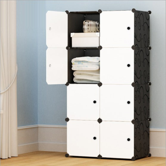 cube organizer stackable plastic storage in use lifestyle
