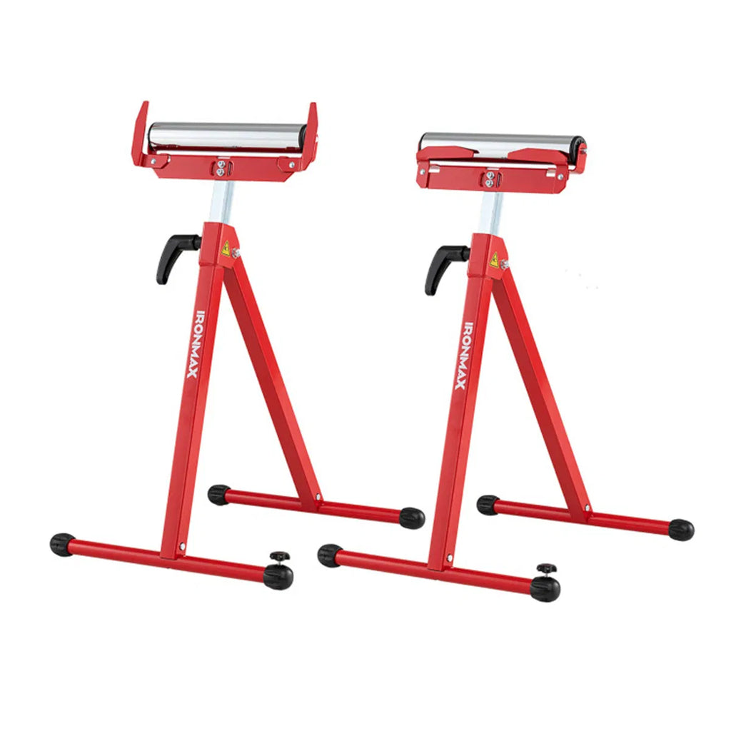2 Pack Heavy Duty Metal Folding Roller Stand with Edge Guides Portable - Image 5