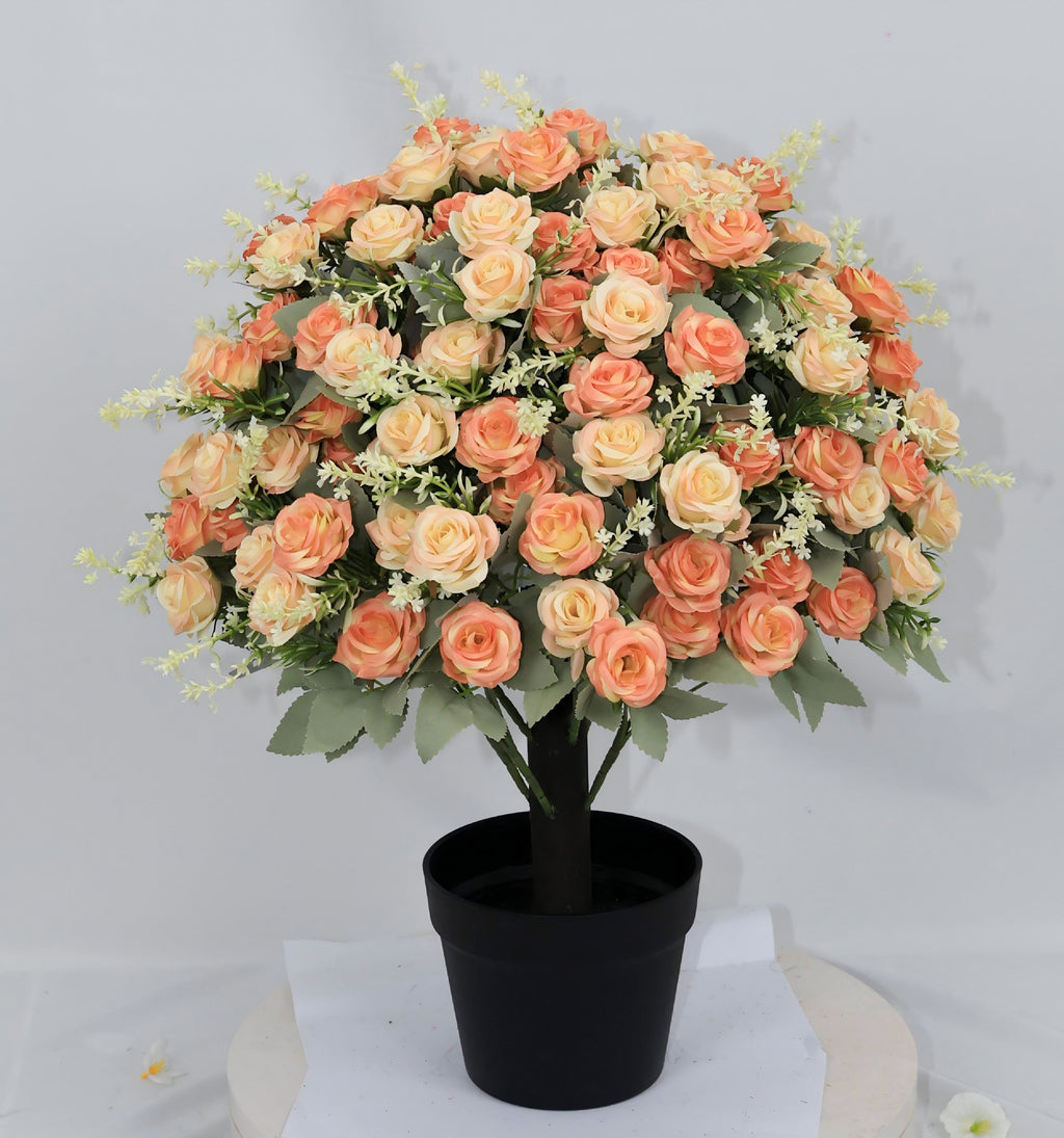 24 Inch Artificial Rose Decoration UV Resistant Lifelike Faux Floral Plants