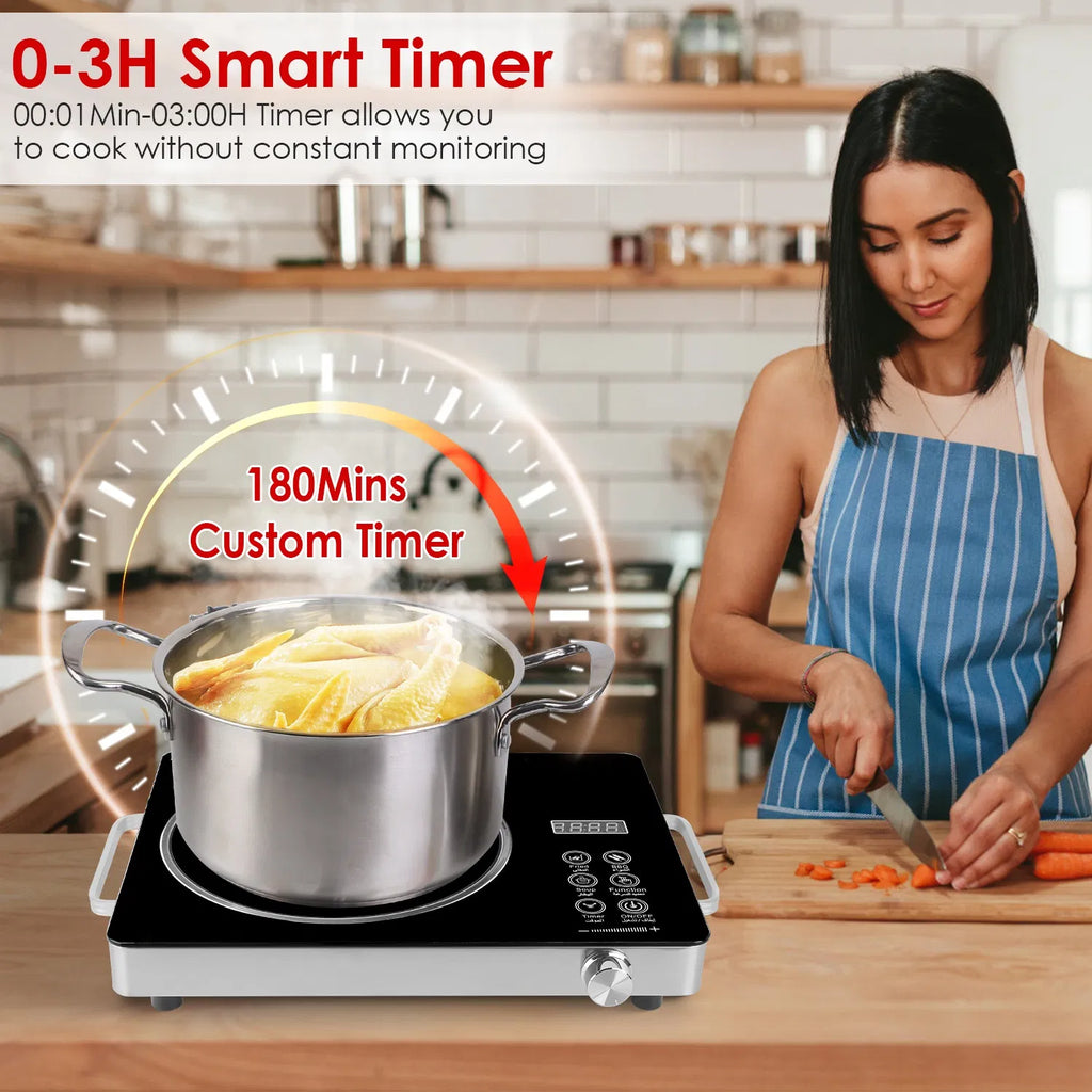 Portable Electric Single Burner Cooktop 3500W 110V Heat Resistant Glass - Image 3