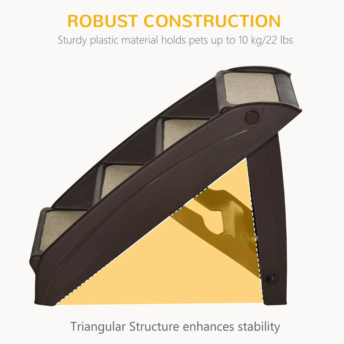 4 Level Portable Pet Stairs Foldable Dog Ramp Lightweight Cat Steps with