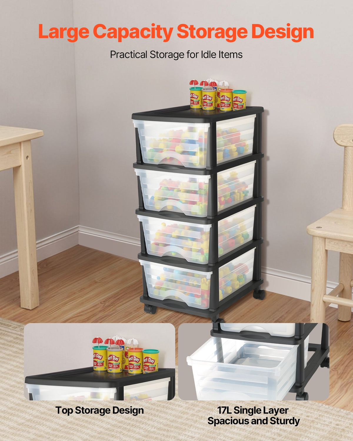 plastic storage drawers cart organizer in use lifestyle