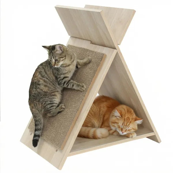 Multi Functional Cat Scratcher 18.5"x12"x21" Scratching Surface Tunnel & - Image 2