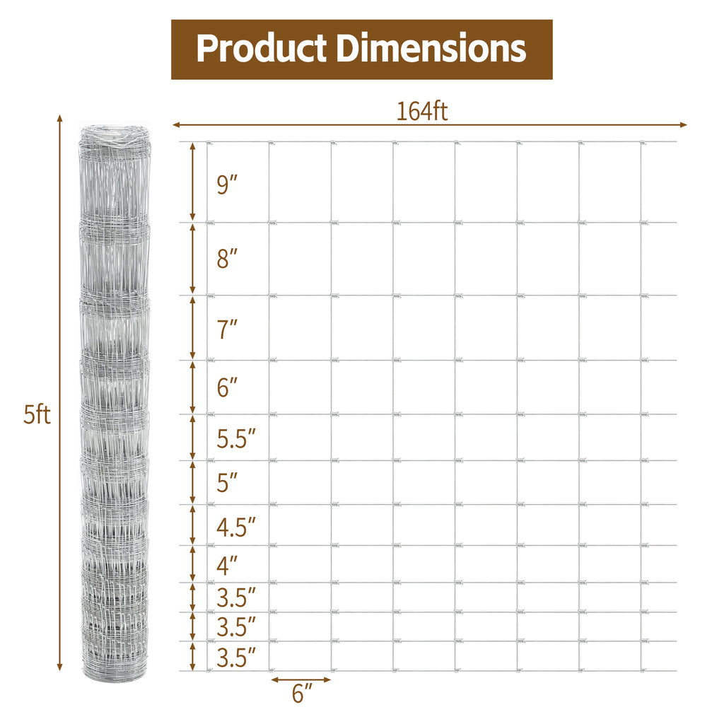 5x164 ft Advanced Weave Farm Enclosures Long Lasting and Secure Galvanized Farm Fence - Image 3