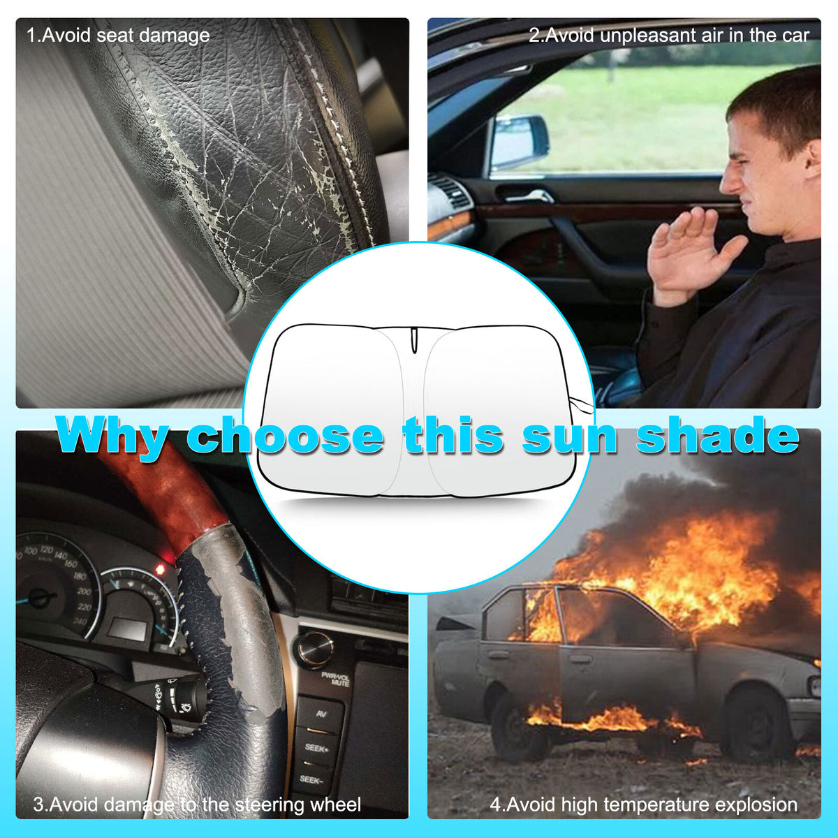 For 2018 2019 2022 Onda Accord Car Windshield Sun Shade Visor Foldable Cover - Image 5