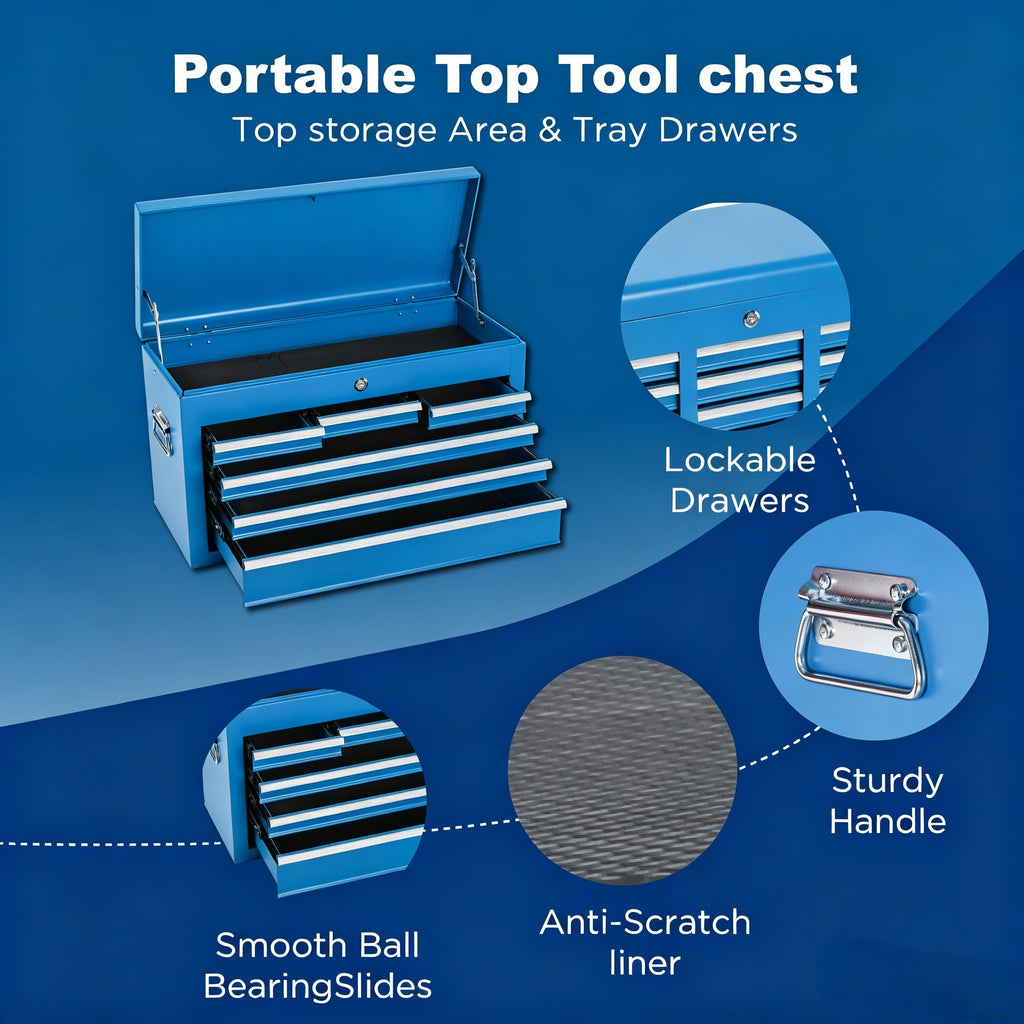 Tool Chest 8 Drawer Rolling Tool Storage Cabinet With 2 In 1 Detachable - Image 4