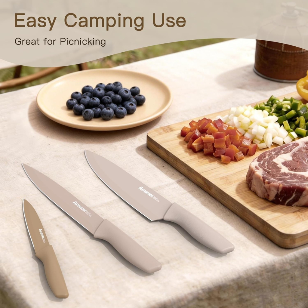 13 Pieces Kitchen Knives Set With Healthy Anti Rust Coating Dishwasher Safe - Image 4