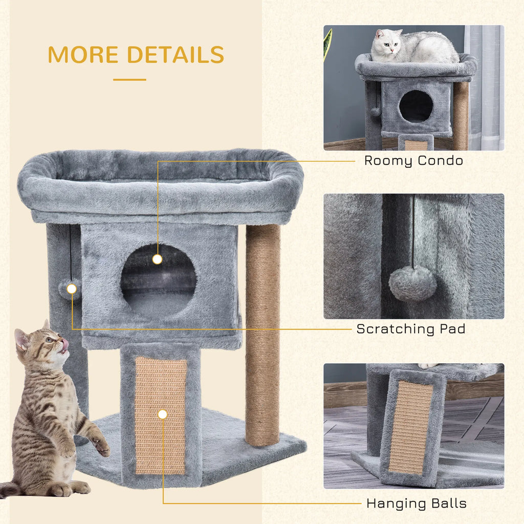 Cat Tree Small Cat Tower with Perch Scratching Post Cat Condo Toy Ball for - Image 5