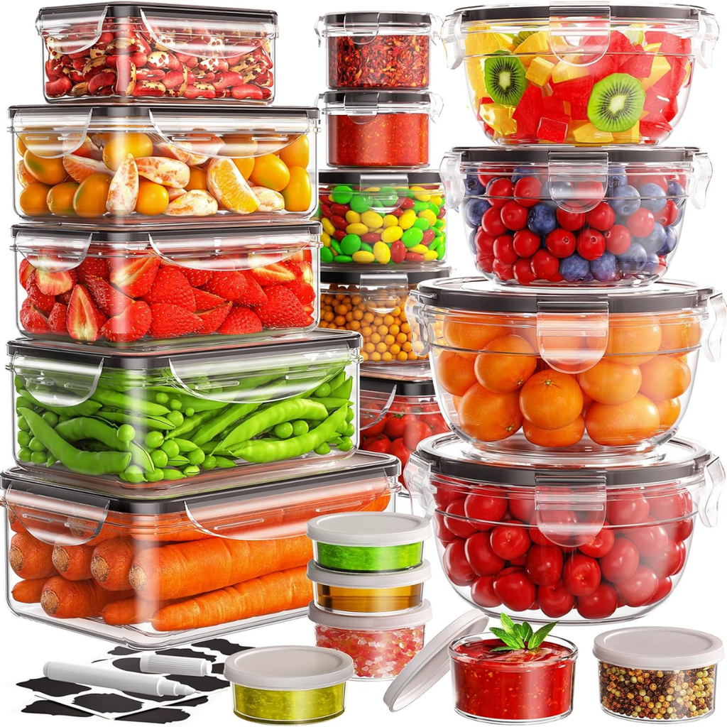 40 Piece Food Storage Containers With Lids Airtight Leakproof Meal Prep Set - Image 3