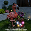 Outdoor Garden Sculpture Flamingo Flower Pot Planter Unique Yard Statue
