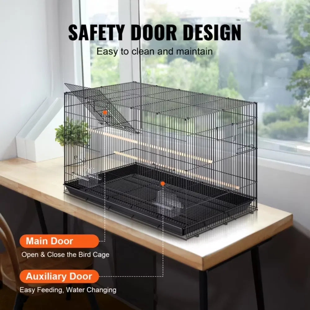 30" Bird Enclosure Durable Metal Cage for Small Parrots Budgies Lovebirds - Image 3