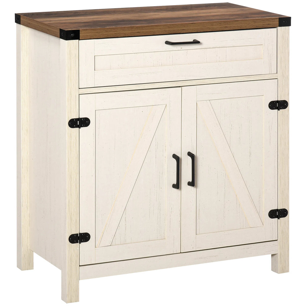 Farmhouse Kitchen Storage Cabinet Sideboard Buffet Cabinet with 2 Rustic Barn - Image 3