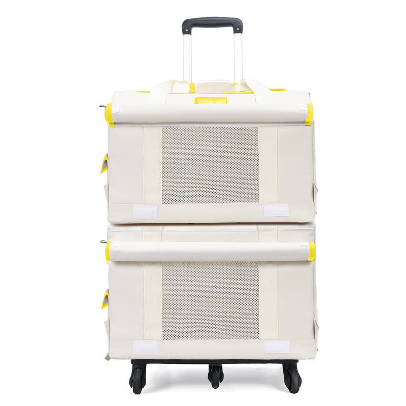 Pet Trolley Double deck Bus Luggage Cat Bag Portable - Image 5