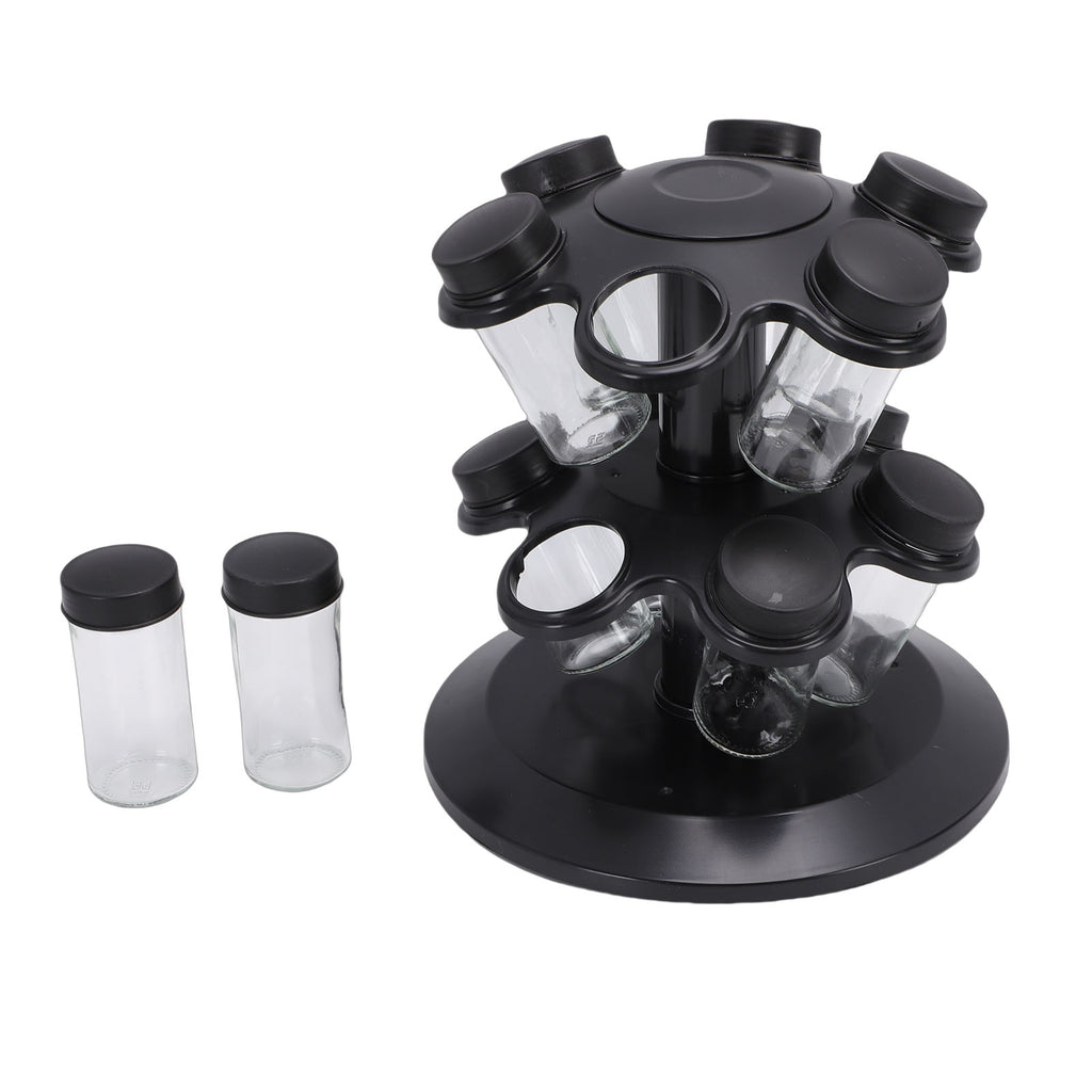 revolving countertop seasoning bottle rack in use lifestyle