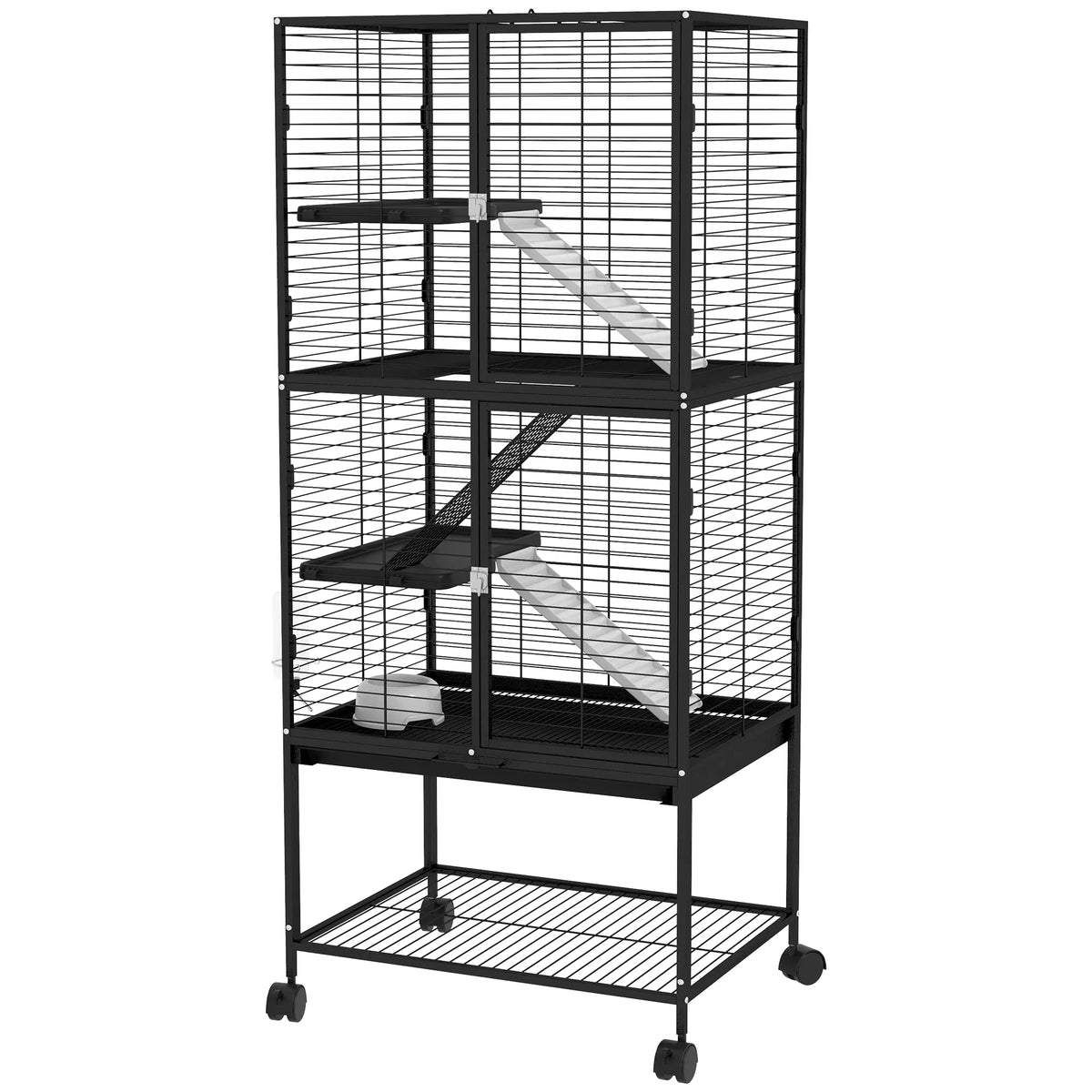 Rolling Small Animal Cage 53.5"H Chinchilla Cage for Ferrets Squirrels w/ - Image 4