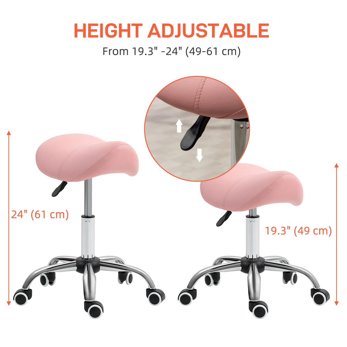 Cosmetic Stool Rotate Height Adjustable Salon Massage Spa Chair Hydraulic - Image 5