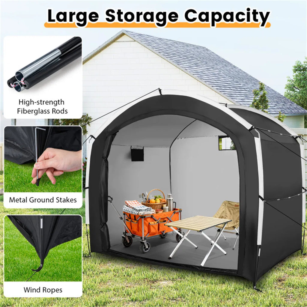 7.2x5.1ft outdoor bike and utility storage tent product view 10