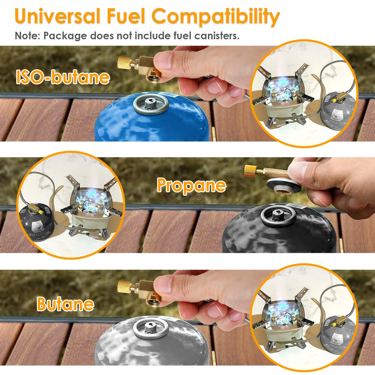 13000W Portable Windproof Camping Stove Five head Gas Cooking Burner with Piezo - Image 3
