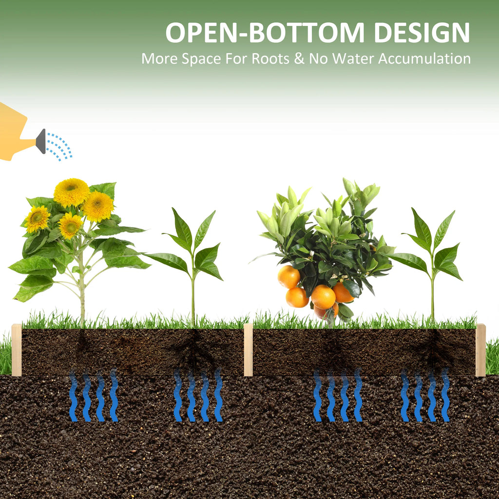 96" x 24" x 10" Wooden Raised Garden Bed with 2 Planter Box and Non woven - Image 4