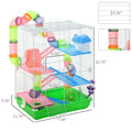 5 Tiers Hamster Cage Portable with Exercise Wheels Play Tube Water Bottle