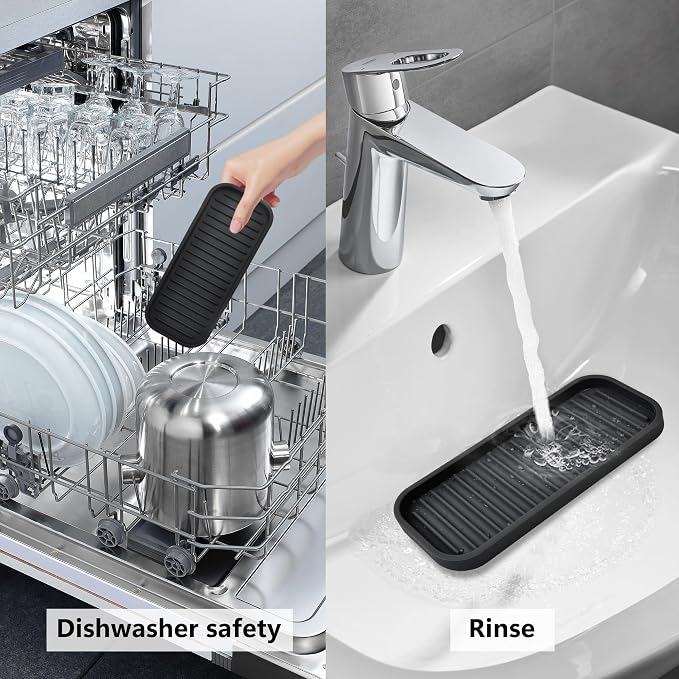 Silicone Kitchen Sink Sponge Holder And Soap Tray Self Draining Caddy - Image 4