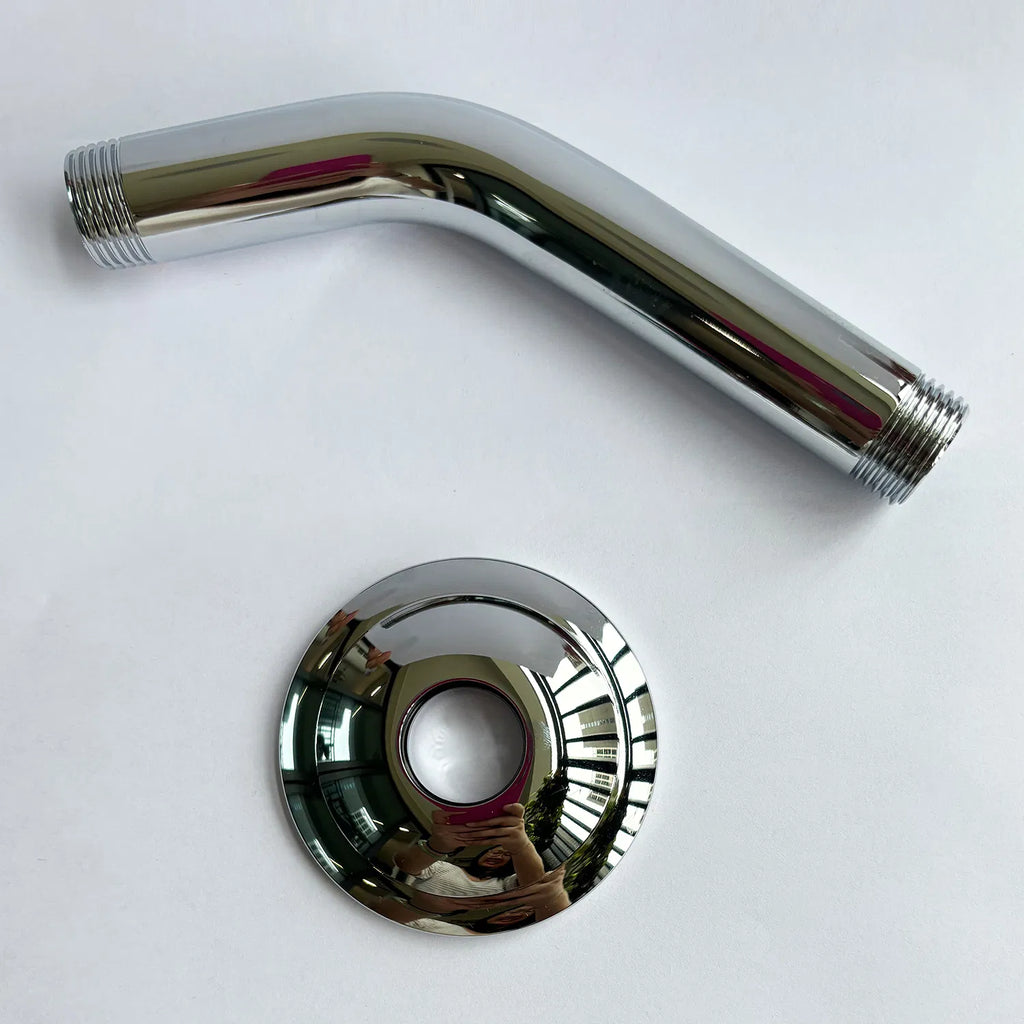 Shower Arm with Flange 1/2 NPT Tapered Threads Rain Shower Head Arm Wall