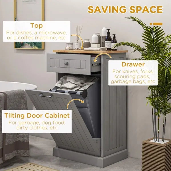 Kitchen Tilt Out Trash Bin Cabinet Free Standing Recycling Cabinet Trash Can