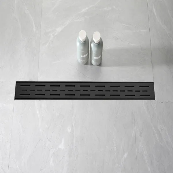 30 Inch Linear Shower Drain with Removable Brick Patterned Grate Cover 304 - Image 5