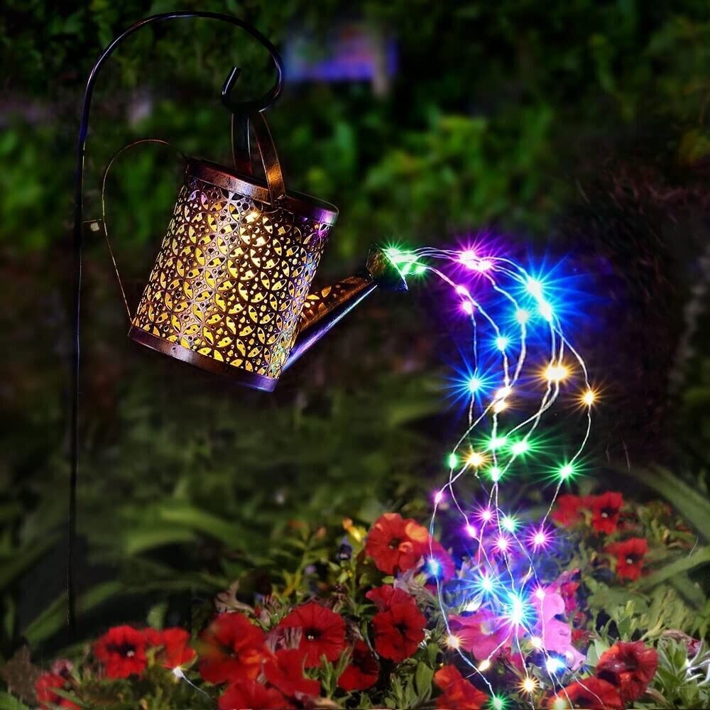 1 2pcs Watering Can Lights Copper Solar Garden Lights For Outdoor Pathway Yard - Image 5